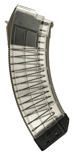 [787450631052] US Palm MA1120A Standard  30rd 7.62x39mm Fits AK-47 Clear w/ Black Floor Plate