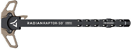 [817093020705] Radian Weapons R0066 Raptor SD Ambi Charging Handle, FDE, Gas Ported Shaft, Fits Mil-Spec AR-15/M16 Platform