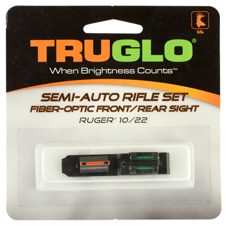 [788130061756] TruGlo TG111W Ruger 10/22 Fiber Optic Sight Set  Black Red Front, Green Rear for Ruger 10/22 (Except Takedown)