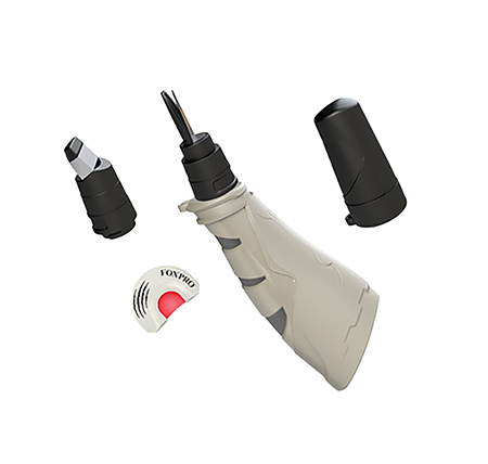 [831621004746] Foxpro MRMTHY Mr. Mouthy  Diaphragm/Howler Call Double Reed Coyote Sounds Attracts Predator Species Gray 3 Piece