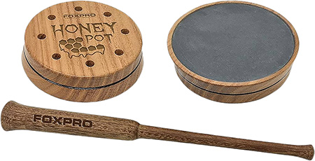 [831621007488] Foxpro HPSLATE Honey Pot  Friction Call Attracts Turkeys, Natural Honey Locust Wood/Slate