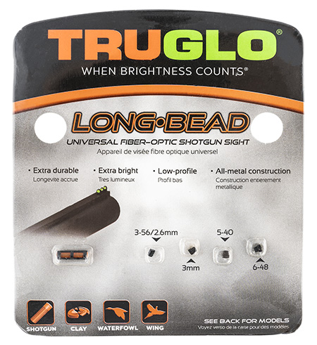 [788130092699] Truglo TG947UR Long Bead  Metal Universal Shotgun Red Fiber Optic Black
