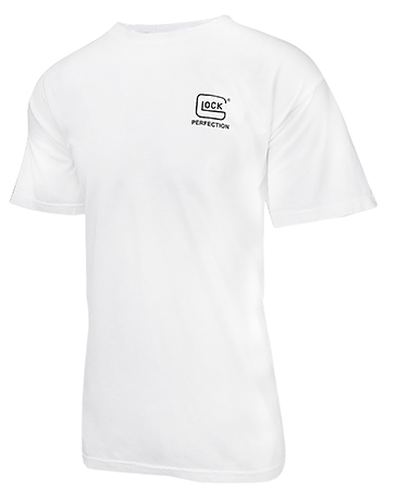 [764503042713] Glock AA75108 Carry With Confidence  White Cotton Short Sleeve Large