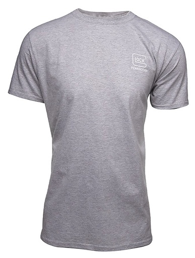 [764503042812] Glock AA75117 Pursuit Of Perfection  Heather Gray Cotton/Polyester Short Sleeve Small