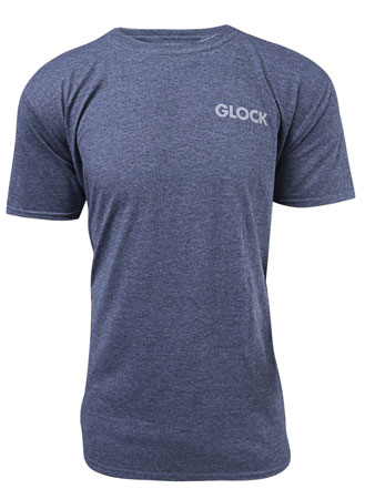 [764503043192] Glock AA75157 Pistol Flag  Heather Navy Cotton/Polyester Short Sleeve Large Semi-Fitted