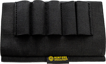 [021291006854] Hunters Specialties 00685 Buttstock Shell Holder  Black Elastic 5rd Shotgun
