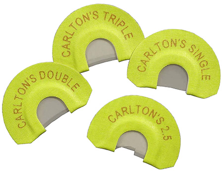 [021291703142] Wayne Carlton's Calls 70314 Essential Elk  Diaphragm Call Single/Double/Triple/2.5 Reed Attracts Elk Yellow 4 Per Pkg