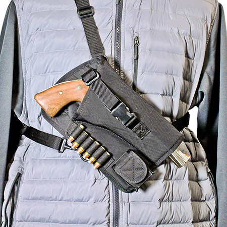 [792695340423] DeSantis Gunhide M72BALRZ0 Yukon Hunting Rig  Shoulder Nylon Shoulder Fits Ruger GP100 4" Right Hand