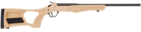 [754908232802] Rossi SSP1TAN Tuffy Single Shot Youth 410 Gauge Break Open 3" 1rd 18.50" Matte Black Barrel, Matte Black Steel Receiver, Tan Synthetic Thumbhole Stock w/Shell Holder, Right Hand