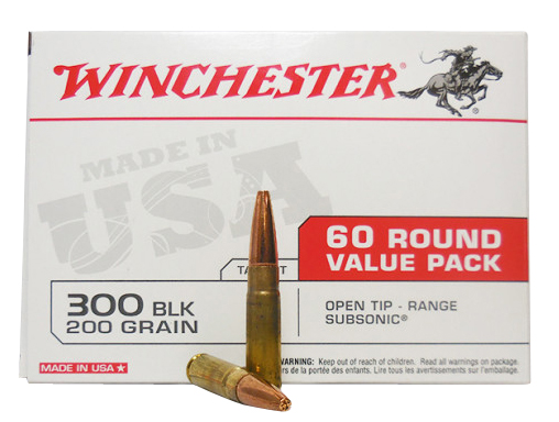[020892226487] Winchester Ammo USA300BXVP USA  300Blackout 200gr Open Tip Range Subsonic 60 Per Bx/4 Case *Value Pack
