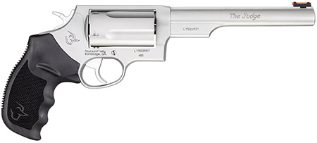[725327600978] Taurus 2-441069T Judge  Compact 45 Colt (Long Colt)/410 Bore 5 Shot 6.50" Matte Stainless Steel Barrel, Cylinder  &  Frame, Black Ribber Grip, Transfer Bar Safety, Exposed Hammer