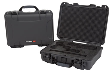 [666365020680] Nanuk 910CLASG7 910 Classic 2 Up Pistol Case Graphite Polymer w/ Latches  &  Closed-Cell Foam Padding 13.20" L x 9.20" W x 4.10" H Interior Dimensions