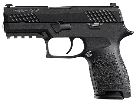 [798681553372] Sig Sauer 320C9BSSMSMA P320 *MA Compliant Compact 9mm Luger 10+1 3.90" Black Carbon Steel Barrel Black Nitron Serrated Slide Black Stainless Steel Frame w/Picatinny Rail Black Polymer Grips Right Hand