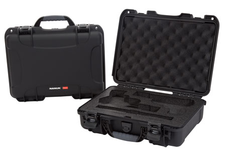 [666365020628] Nanuk 910CLASG1 910 Classic 2 Up Pistol Case Black Polymer w/ Latches  &  Closed-Cell Foam Padding 13.20" L x 9.20" W x 4.10 " H Interior Dimensions