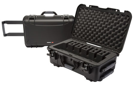 [666365018021] Nanuk 9356UP1 935 6 Up Pistol Case Black Polymer w/ Closed-Cell Foam Padding 22" L x 14" W x 9" H Interior Dimensions