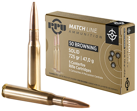 [8605003817017] PPU PPM50 Match  50BMG 725gr Full Metal Jacket Solid 5 Per Box/20 Case