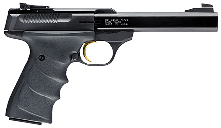 [023614250951] Browning 051407490 Buck Mark Standard *CA Compliant 22 LR 10+1 5.50" Slab Side Barrel, Matte Black Serrated Steel Slide  &  Aluminum Frame, Black Overmolded Grips