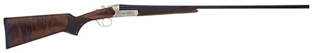 [713780381282] TriStar 38128 Bristol SxS Full Size 28 Gauge Break Open 2.75" 2rd 28" Blued Side By Side Barrel, Nickel Engraved w/24K Gold Inlay Steel Receiver, Fixed Oiled Turkish Walnut Stock, Right Hand