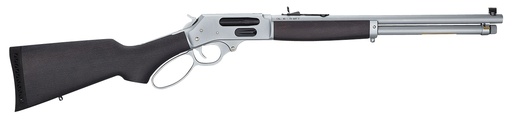 [619835100153] Henry H010GAW Side Gate All Weather Full Size 45-70 Gov 4+1 18.43" Hard Chrome Plated Steel Barrel, Satin Hard Chrome Steel Receiver, Stained Hardwood Stock Right Hand