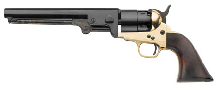 [641996730139] Pietta REB44 1851 Navy 44 Cal 7.37" 6rd Brass Frame, Blued Cylinder  &  Octagon Barrel, Walnut Grip