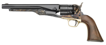 [641996740022] Pietta PF60CH448 1860 Army 44 Cal 6rd 8" Blued Steel Barrel  &  Cylinder, Color Case Hardened Frame, Walnut Grip