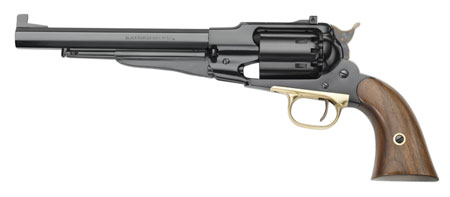 [641996730108] Pietta PF58STT448 1858 Remington Target Model 44 Cal 6rd 8" Blued Octagonal Steel Barrel, Cylinder  &  Frame, Walnut Grip, Brass Trigger Guard