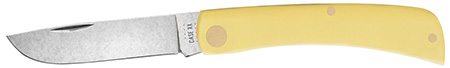 [021205000329] Case 00032 Sod Buster Jr.  2.80" Folding Skinner Plain Tumble Polish Chrome Vanadium Steel Blade/Yellow Synthetic Handle