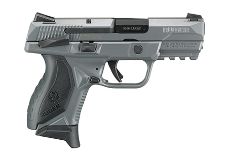 [736676086832] Ruger 8683 American Pistol Compact 9mm Luger 3.55" 17+1 Gray Cerakote Gray Cerakote Stainless Steel Slide Black Wraparound Ergonomic Grip