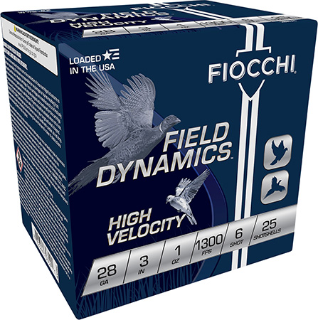 [762344707976] Fiocchi 283HV6 Field Dynamics High Velocity 28Gauge 3" 1oz 6Shot 25 Per Box/10 Case