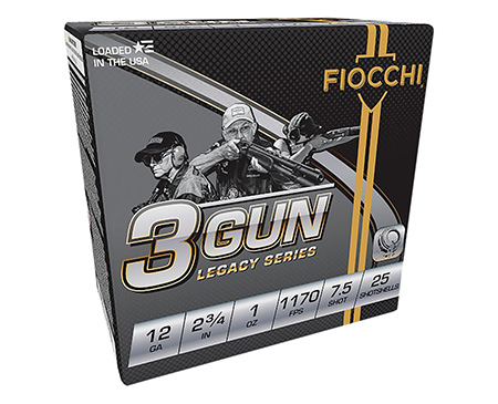 [762344711430] Fiocchi 12DL3G75 3-Gun Match Legacy Series 12Gauge 2.75" 1oz 7.5Shot 25 Per Box/10 Case