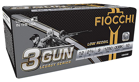 [762344711461] Fiocchi 12BK3G00 3-Gun Match Legacy Series 12Gauge 2.75" 9Pellets 00Buck Shot 10 Per Box/25 Case