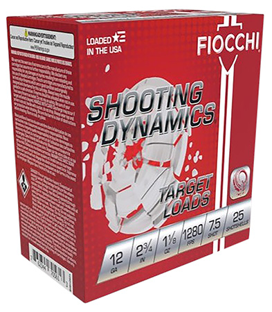 [762344712796] Fiocchi 12SDHV75 Shooting Dynamics Target 12Gauge 2.75" 1 1/8oz 7.5Shot 25 Per Box/10 Case
