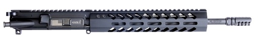 [854164007203] HM Defense 125MBUP556 MonoBloc Upper  223 Rem, 5.56x45mm NATO 12.50" Black Cerakote Barrel, 7075-T6 Aluminum Black Anodized Receiver, 10.37" M-LOK Free-Float Handguard for AR-15 Pistol