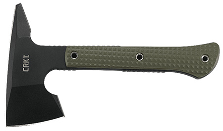 [794023272604] CRKT 2726 Jenny Wren Compact 2.59" Tomahawk w/Spike Plain SK-5 Steel Blade, Green GRN Handle, 10.06" OAL, Includes Sheath
