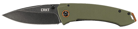 [794023252002] CRKT 2520 Tuna  3.22" Folding Plain Stonewashed 8Cr14MoV SS Blade Black/Green G10/SS Handle Includes Pocket Clip