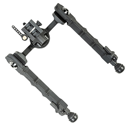 [858520006398] Accu-Tac FCSRBG200 FC-5 G2 Bipod made of Black Hardcoat Anodized Aluminum with Picatinny Attachment, Steel Feet  &  6"-10.60" Vertical Adjustment