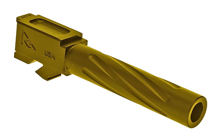 [788130029954] Rival Arms RA20G201E Precision V1 Match Grade 9mm Luger Compatible w/Glock 19 Gen3-4, 4.02" Fluted Gold PVD Stainless Steel
