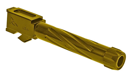 [788130029961] Rival Arms RA20G202E Precision V1 Drop-In Barrel 9mm Luger 4.02" Gold PVD Finish 416R Stainless Steel Material with Threading for Glock 19 Gen3-4