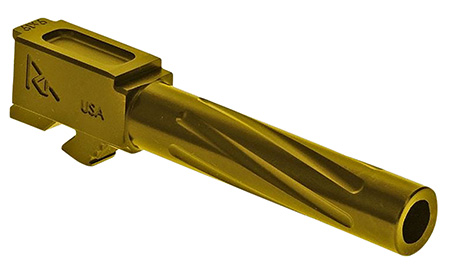 [788130029985] Rival Arms RA20G203E Precision V1 Match Grade 9mm Luger Compatible w/Glock 19 Gen5, 4.02" Fluted Gold PVD Stainless Steel