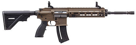 [642230260146] HK 81000528 HK 416  Sports South Exclusive 22 LR 20+1 16.10" Black Steel Threaded Barrel Aluminum w/M-LOK  &  Picatinny Rail Flat Dark Earth Aluminum Receiver Black Retractable Stock Right Hand