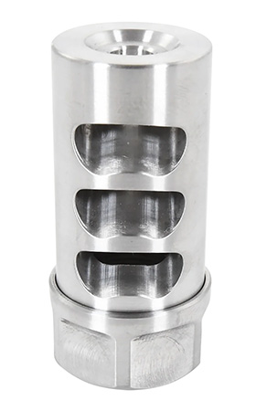 [810131790813] American Precision Arms G2L5830S Gen 2 Little Bastard Self Timing Brake Stainless Steel with 5/8"-24 tpi Threads, 2.22" OAL  &  1" Diameter for 30 Cal Rifle