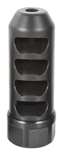 [810131790875] American Precision Arms G2F5838N Gen 2 Fat Bastard Self Timing Brake Black Nitride Stainless Steel with 5/8"-24 tpi Threads, 3.30" OAL  &  1.115" Diameter for 338 Cal Rifle