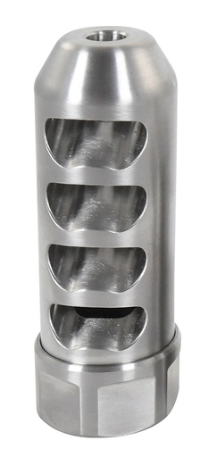 [810131790844] American Precision Arms G2F5838S Gen 2 Fat Bastard Self Timing Brake Stainless Steel with 5/8"-24 tpi Threads, 3.30" OAL  &  1.115" Diameter for 338 Cal Rifle