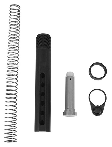 [765857617480] LBE Unlimited MILBUFKT Mil-Spec Buffer Tube Kit  6 Position AR-15 Black