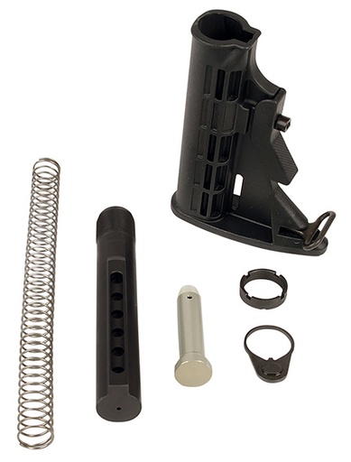 [765857617497] LBE Unlimited MILSTKKT Complete Mil-Spec Stock Kit  6 Position Black Synthetic for AR-15, M4