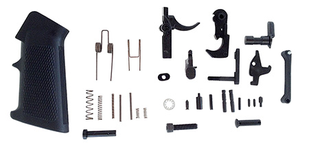 [765857617282] LBE Unlimited AR15LPKT Complete Lower Parts Kit  w/Pistol Grip  &  Trigger Guard AR-15 Black
