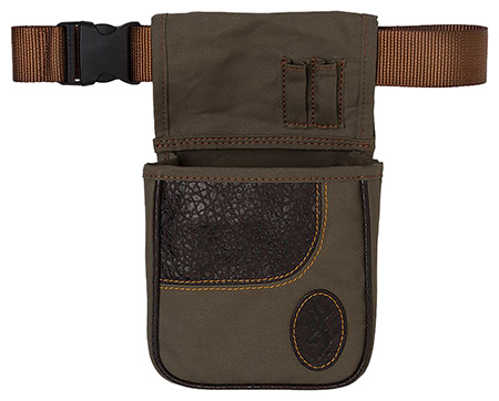 [023614965688] Browning 121504843 Laredo Shell Pouch Olive Canvas/Leather Belt Mount