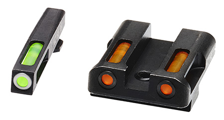 [613485589771] HiViz GLN425 LiteWave H3 Sight Set for Glock Green Tritium White Outline Front Sight-Orange Fiber Optic Rear Sight