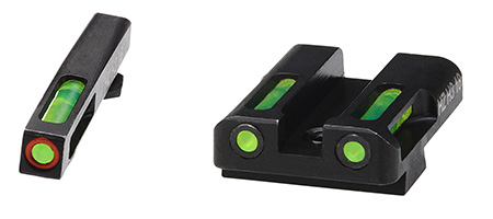 [613485589856] HiViz GLN525 LiteWave H3 Sight Set for Glock Green Tritium Orange Outline Front Sight-Green Fiber Optic Rear Sight