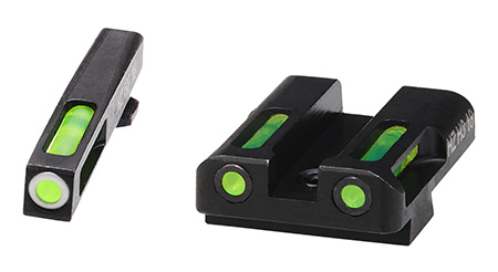 [613485589665] HiViz GLN329 LiteWave H3 Sight Set for Glock Green Tritium White Outline Front Sight-Green Fiber Optic Rear Sight